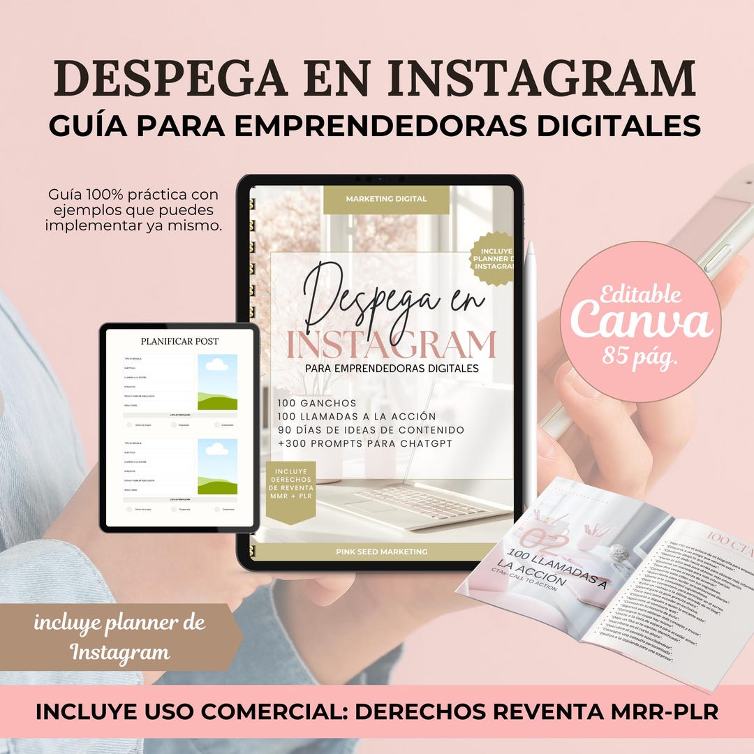 Instagram Guide in Spanish for Entrepreneurs | Editable Canva | MRR PLR ...