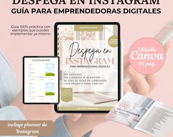 Guía para crecer en Instagram en español  | 90 días de contenido| estrategia social media: ganchos, CTAs, prompts chat gpt; MRR, PLR.