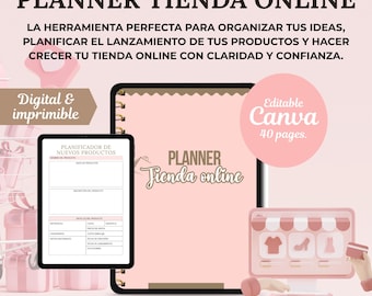 Planer online bearbeitbar in Canva, in Spanien, Kalender für MRR-PLR, Plantan Canva, digitale Produktion. Ideal Etsy y Shopilly.