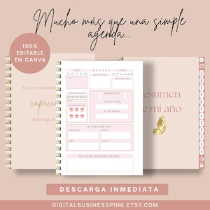 Agenda digital e imprimible 2026 en español para mujeres; plantilla editable Canva ;Derechos de reventa MRR-PLR. Compatible Ipad, Goodnotes. image 4