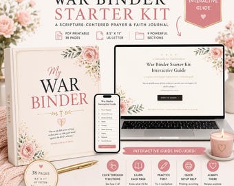 War Binder Starter Kit Printable PDF | Christian Prayer Journal | Bible Study Binder | Prayer Planner | Scripture Writing | Faith Journal