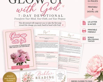 Christian Devotional for Women | 7 Day Bible Devotional | Faith Journal Printable | Glow Up with God | Bible Study PDF
