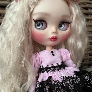 Miss Tenderness. Custom Blythe doll. Handmade product. OOAK doll. TBL Blythe. Art doll. White skin. White hair (Blondie)
