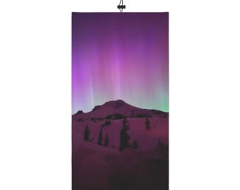 Neck Gaiter, Geschenk für Snowboarder, Mount Hood Aurora Borealis, Wintersportzubehör, Ski-Gesichtsmaske, Outdoor-Abenteuerausrüstung, Snowboarding