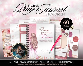Pink Floral Prayer Journal for Women: Christian Printable (PDF)