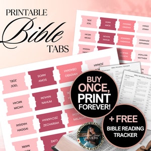 Printable Pink Bible Tabs: Minimalist Christian Gift (Digital Download)