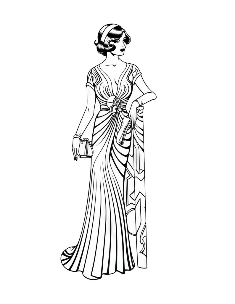 Vintage Style Coloring Pages: Channeling Retro Fashion Trends for Creative Fun, Retro Fashion ...