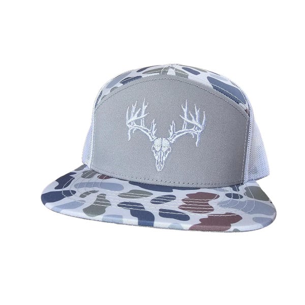 Embroidered lost brand or richardson  flatbill camo hat, snapback, ball cap