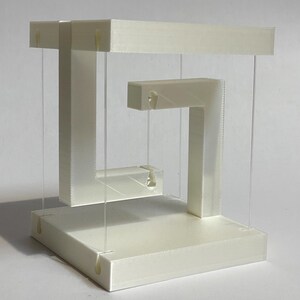 Modern tensegrity ornament, gift idea, home decor for engineers and architects. 3D-printed hanging table. Mini floating cube.