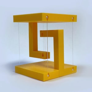 Suspended cube, an original gift idea, home decor for engineers and architects. 3D-printed suspended table. Modern floating ornament.