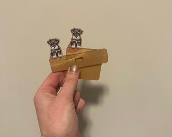 Schnauzer badge topper | nurse gift | dog | pet gift