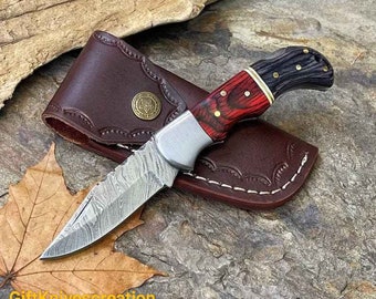 Pocket knife, Personalised knife, engraved knife, survival knife, handmade knife, hand forged knife, knives handmade, Leather Sheath, Knives