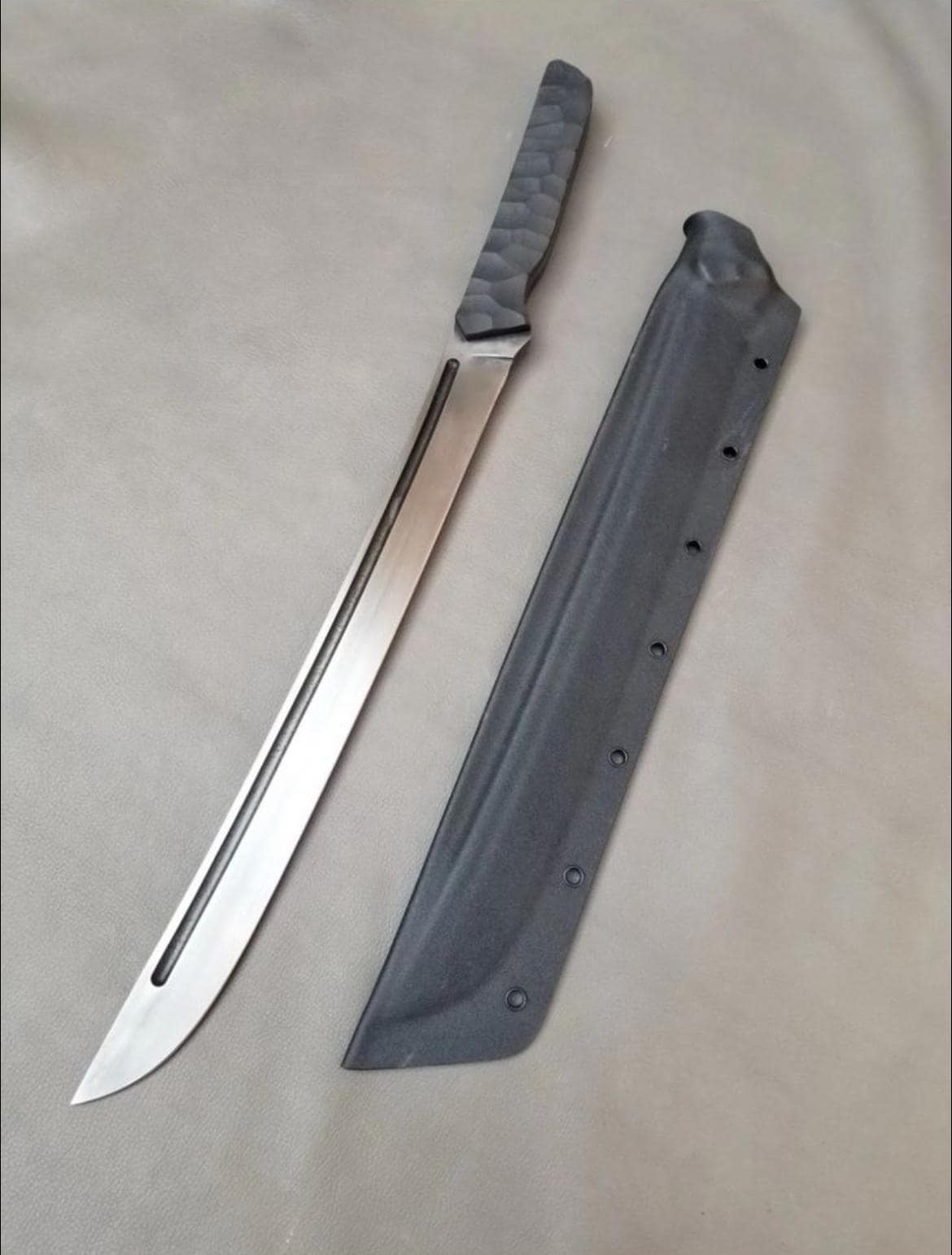 Handmade tanto, Ninja Sword d2 tool steel 30inches with Leather Sheath