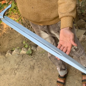 Echt handgemaakt custom viking-zwaardstaal D2 met leren schede