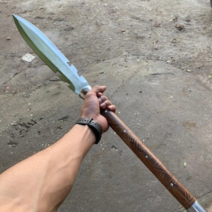 Handmade Custom full tang  300 sparten Spear Steel D2 , With Leather Sheath