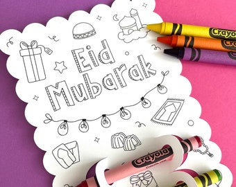 Eid Coloring card (x10), Eid Favors