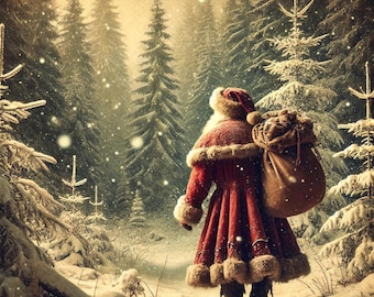 Vintage kerstmanprint