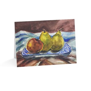 Stillleben Birne Obst Kunstwerk Inspiration, Kunst Kultur Reisehinweis Karten, künstlerische Grußkarten 10 Stück Geschenkkartenpackung
