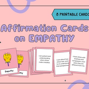 Empathy Affirmation Cards for kids, Positive mindset, Compassion building, Children's empathy card deck, Mental health, Daily positivity