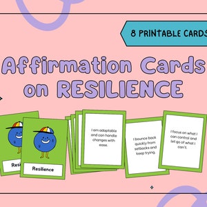 Tarjetas de afirmación positiva para niños para la RESILIENCIA, Tarjetas diarias de amor propio, Baraja de cartas para niños, Autoestima, Salud mental, Niños emocionales