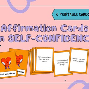 Cartões de afirmação de autoconfiança para crianças, mentalidade construtiva, amor próprio, saúde mental, afirmações diárias positivas, baralho de cartas inspirador