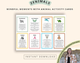 Mindfulness Activity Cards for Kids: Animal Coping Strategies (Digital Download)