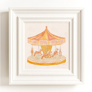 Mädchen Kinderzimmer Pferd Karussell Poster, Tivoli Druck, Kinderwandkunst, Mädchen Kinderzimmer Druck, Kinderdeko, Baby Geschenkidee, Zirkus Kinder Kunst