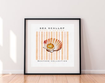 Oyster Art Print for a Modern Kitchen | Seafood & Shellfish Poster ...