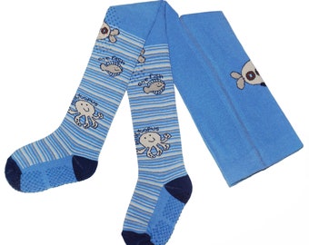 Weri Spezials Non-slip Tights for crawling with cool Submarine design for boys made out of high quality cotton