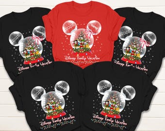 Gepersonaliseerd Disney kerstshirt 2026 vakantie, Mickey Friends Xmas Squad