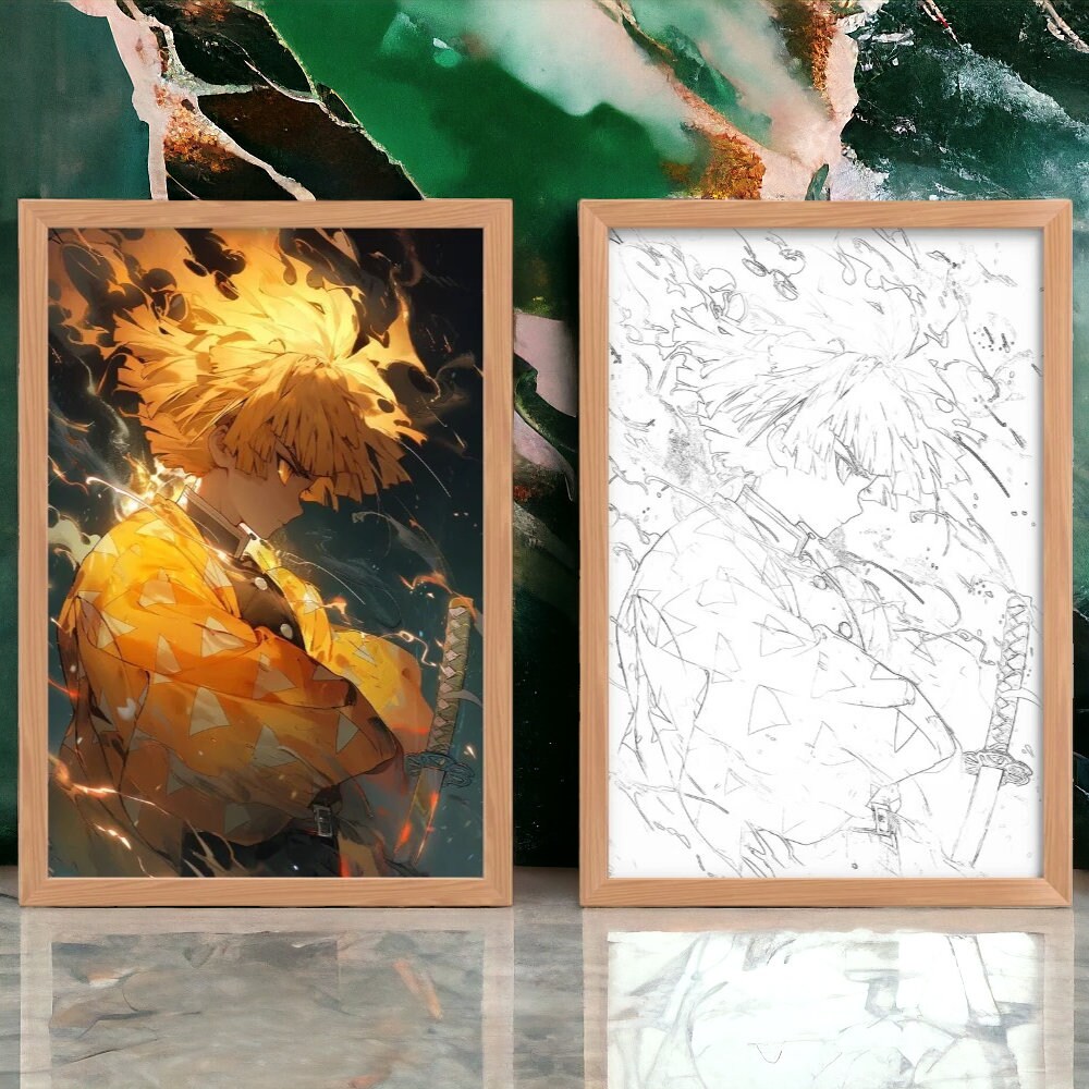 Handmade Anime Lightning LED Photo, Customisable Art Frame Light ...