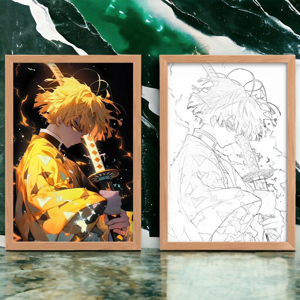 Handmade Anime Lightning LED Photo, Customisable Art Frame Light ...
