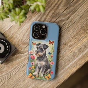 Niedliche Miniatur Schnauzer Welpen stoßfeste Hüllen für iPhone und Samsing, alle Modelle
