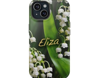 Fleurs de naissance personnalisées, coques résistantes aux chocs pour iPhone et Samsung, cadeau fleur de muguet pour maman, anniversaire de mai