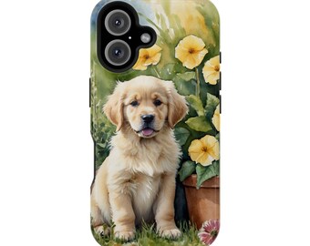 Schöne Golden Retriever Welpe stoßfeste Handyhüllen für iPhone und Samsung, alle Modelle