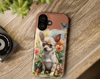 Lovely Chihuahua Puppy Impact-Resistant Cases for iPhone and Samsung, all models. Dog lovers Cases, Gift for Mom, Kids