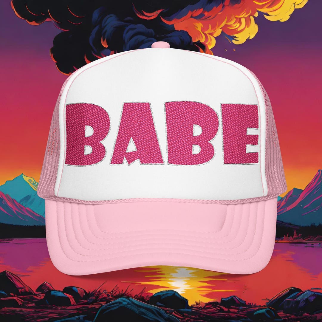 Babe All Pink Glow Trucker Caps, Bridesmaids Trucker Hats, Maid of ...