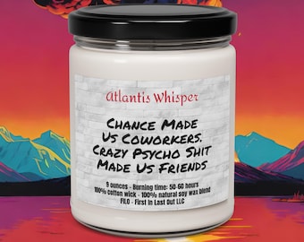 Chance Made Us Coworkers. Crazy Pyscho Various 9oz Scented Soy Candles Bricks Funny candles gifts for her Funny Gift Ideas Best Friend Gifts
