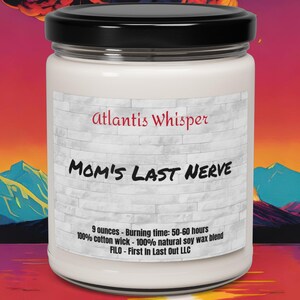 Mom&#39;s Last Nerve Various 9oz Scented Soy Candles Bricks Funny candles gifts for her Funny Gift Ideas Best Friend gift wedding gifts couple