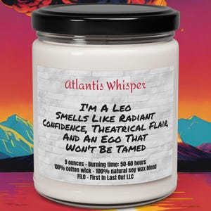 I&#39;m a Leo Smells Like Radiant Confiden Various 9oz Scented Soy Candles Bricks Funny candles gifts for her Funny Gift Ideas Best Friend Gifts