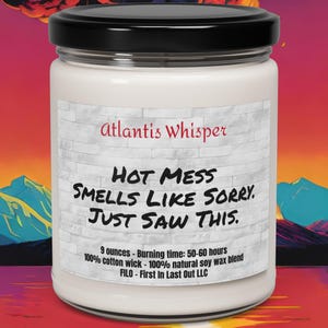 Hot Mess Smells Like Sor Various 9oz Scented Soy Candles Bricks Funny candles gifts for her Funny Gift Ideas Best Friend Gifts wedding Gifts