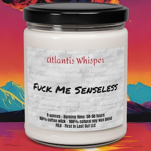Fuck Me Senseless Various 9oz Scented Soy Candles Funny candles gifts for her Funny Gift Ideas Best Friend Gift Unique Wedding Couple Gifts