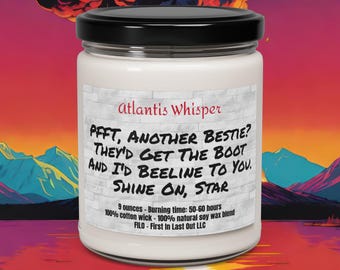 PFFT, Another Bestie? Various 9oz Scented Soy Candles Funny candles gifts for her Funny Gift Ideas Best Friend Gift Unique Wedding Couple