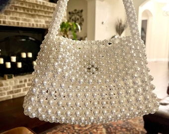 Perlen Perlen Tasche - Hochzeitstasche - Brauttasche - Handgemachte Perlen Tasche - Perlen Tasche - Abendtasche