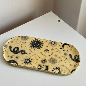 Celestial Trinket Tray | Zodiac & Tarot Inspired Jewelry Dish | Astrology Aesthetic Catchall Plate | Witchy Room Decor Gift