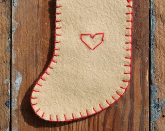 Custom Felt Hand-Stitched Stocking, Tiny