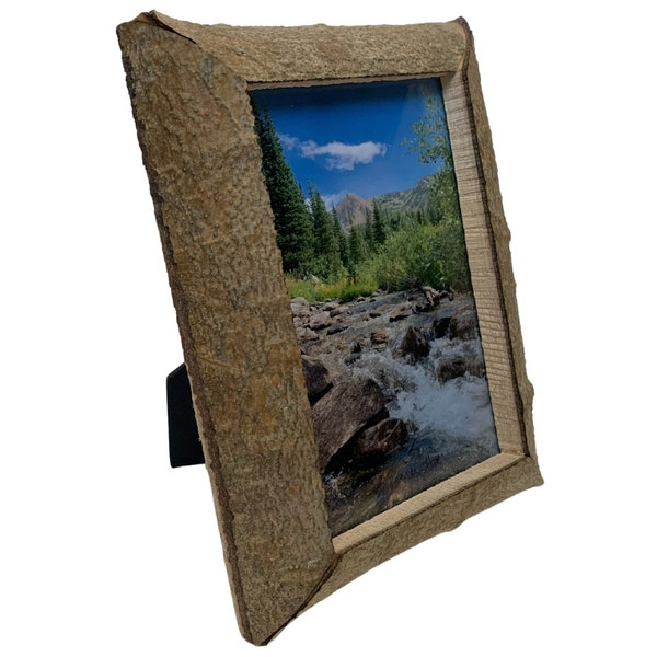 Aspen Picture Frame (Real Wood, Bark Attached, Live Edge, Rough Sawn, Rustic)