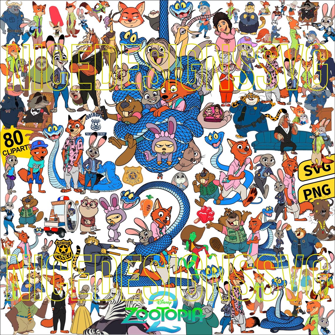 Zootropolis 2 Svg Png Bundle, Judy and Nick 2 Svg, Jungle Animal 2 Svg ...
