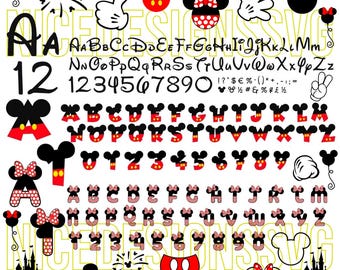 Mouse Alphabet Svg Png Otf Bundle, Cartoon Font Svg, Mouse Cricut Cut, Letters Sublimation Printing, Font Family Vacation Svg