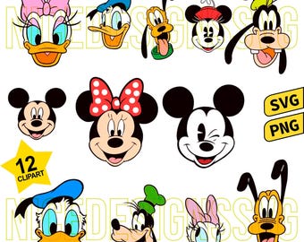 Mouse and Friends SVG Bundle, Bundle Mouse Svg, Magical Kingdom Svg, Mouse Clubhouse Svg, Cartoon Characters Svg, for cricut or sublimation